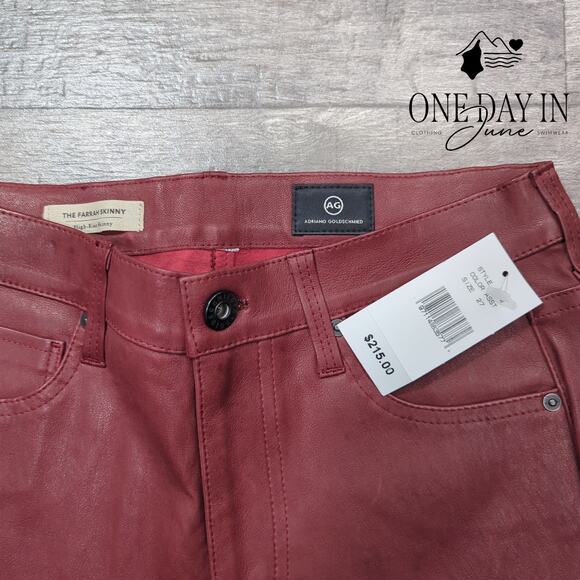 Adriano Goldschmied The Farrah Skinny Faux Leather Skinny Jeans Size 27 (4) - Picture 2 of 6